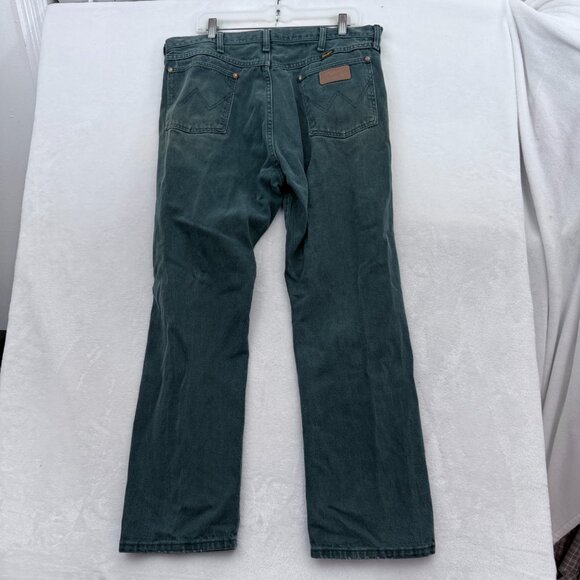 Vintage Wrangler Jeans Men 36x29 Green Original Straight Leg 13MWZ Made In USA - Picture 10 of 10